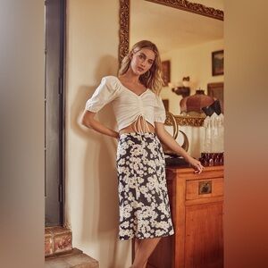 Sugar Lips Satin Midi Skirt Size S